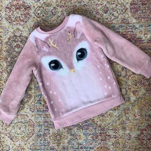 H&M pink deer sweatshirt